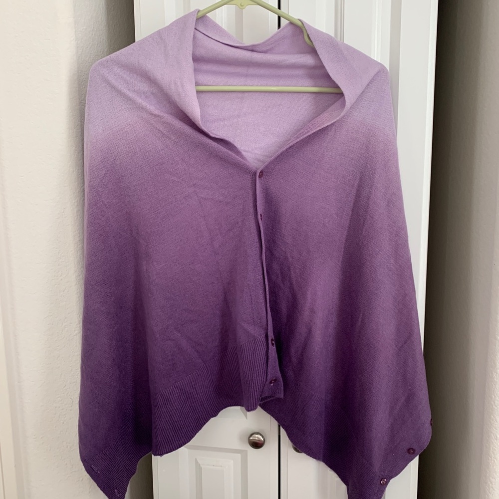 NWT Purple ombré buttoned scarf/shawl